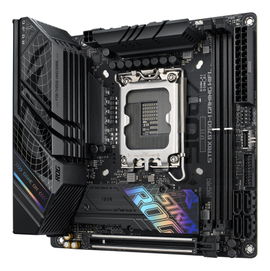 ASUS ROG STRIX B760-I GAMING WIFI - Placa base - mini ITX - Socket LGA1700 - B760 Chipset - USB 3.2 Gen 1, USB-C 3.2 Gen 1, USB-C 3.2 Gen 2x2, USB-C 3.2 Gen2 - 2.5 Gigabit LAN, Wi-Fi 6E, Bluetooth - Tarjeta gráfica (CPU necesaria) - HD Audio (8-canal