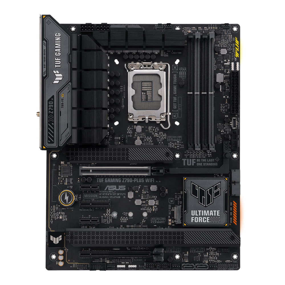 ASUS TUF GAMING Z790-PLUS WIFI - Placa base - ATX - Socket LGA1700 - Z790 Chipset - USB-C 3.2 Gen 2x2, USB-C 3.2 Gen2, USB 3.2 Gen 1, USB 3.2 Gen 2 - 2.5 Gigabit LAN, Wi-Fi 6E, Bluetooth - Tarjeta gráfica (CPU necesaria) - HD Audio (8-canales) ASUS TUF GAMING Z790-PLUS WIFI - Placa base - ATX - Socket LGA1700 - Z790 Chipset - USB-C 3.2 Gen 2x2, USB-C 3.2 Gen2, USB 3.2 Gen 1, USB 3.2 Gen 2 - 2.5 Gigabit LAN, Wi-Fi 6E, Bluetooth - Tarjeta gráfica (CPU necesaria) - HD Audio (8-canales)