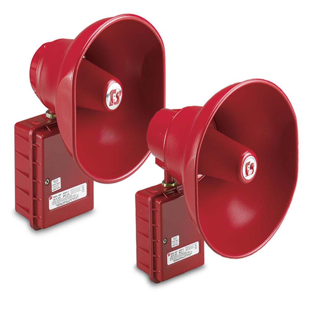Altavoz amplificado, 15W, supervisado, UL Fuego, 24Vcd, rojo
