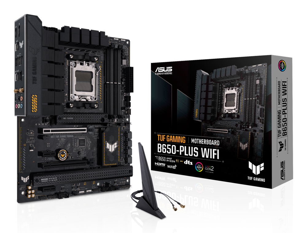 ASUS TUF Gaming B650-Plus WiFi - Placa base - ATX - Socket AM5 - AMD B650 Chipset - USB-C 3.2 Gen 2x2, USB 3.1 Gen 2, USB 3.2 Gen 2, USB-C 3.2 Gen2, USB-C 3.2 Gen 1 - 2.5 Gigabit LAN, Bluetooth - Tarjeta gráfica (CPU necesaria) - High Definition Audi