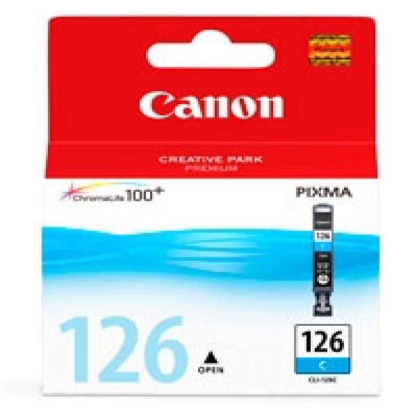 Canon CLI-126C - 9 ml - cián - original - depósito de tinta - para PIXMA iP4810, iP4910, iX6510, MG5210, MG5310, MG6110, MG6210