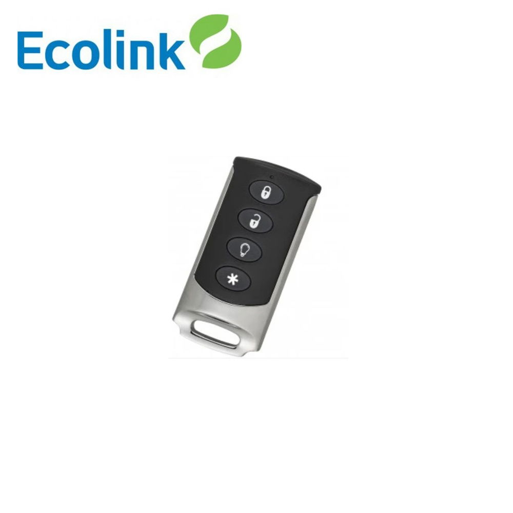 CONTROL REMOTO ECOLINK TX-E101 4 BOTONES CROMADO FRECUENCIA 319.5 MHZ COMPATIBLE CON PANELES ZW-6400, SIMON XT, SERIE NX Y UM-5000 / BATERÍA INCLUIDA