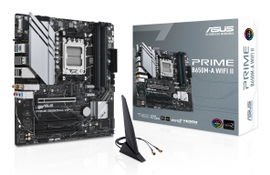 ASUS PRIME B650M-A WIFI II - Placa base - micro ATX - Socket AM5 - AMD B650 Chipset - USB 3.2 Gen 1, USB 3.2 Gen 2, USB-C 3.2 Gen 1 - 2.5 Gigabit LAN, Wi-Fi 6, Bluetooth - Tarjeta gráfica (CPU necesaria) - HD Audio (8-canales)