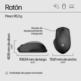 HP - Mouse - Wireless - 280 Silent Black Wireless Mous HP - Mouse - Wireless - 280 Silent Black Wireless Mous