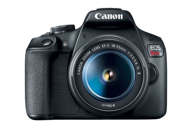 Canon EOS Rebel T7 - Cámara digital - SLR - 24.1 MP - APS-C - 1080p / 30 fps - 3x zoom óptico lente EF-S IS II de 18-55 mm - Wi-Fi, NFC - negro