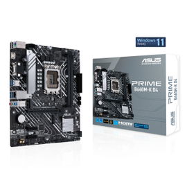 ASUS PRIME B660M-K D4 - Placa base - micro ATX - Socket LGA1700 - B660 Chipset - USB 3.2 Gen 1 - Gigabit LAN - Tarjeta gráfica (CPU necesaria) - HD Audio (8-canales)