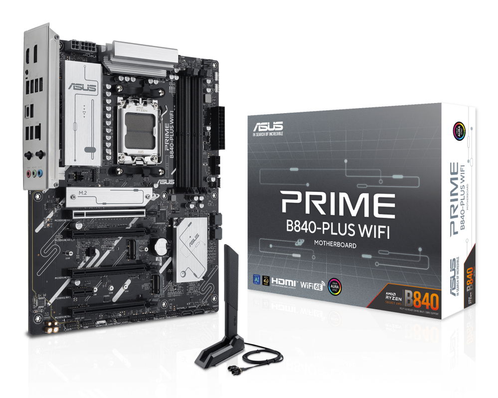 ASUS - PRIME B840-PLUS WIFI - Motherboard - ATX - Socket AM5 - AMD B840 - para Ryzen ASUS - PRIME B840-PLUS WIFI - Motherboard - ATX - Socket AM5 - AMD B840 - para Ryzen