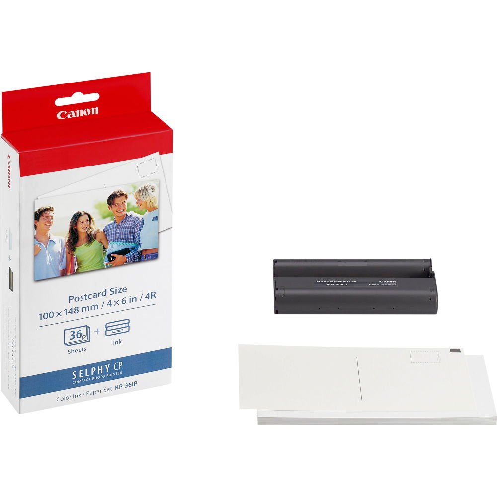 Canon KP-36IP - Color (cian, magenta, amarillo) - cinta de impresión / kit de papel - para Canon SELPHY CP1000, CP1200, CP1300, CP1500, CP530, CP790, CP800, CP820, CP900, CP910