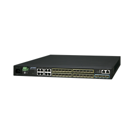 Switch Administrable L3 16-Puertos 100/1000X SFP, 8-Puertos Gigabit TP/SFP, 4-Puertos 10G SFP+ Stackable