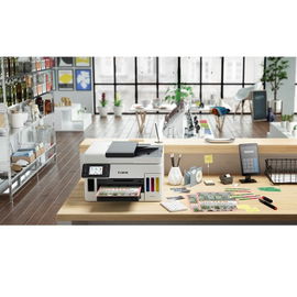 Canon MAXIFY GX6010 - Impresora multifunción - color - chorro de tinta - rellenable - A4 (210 x 297 mm), Legal (216 x 356 mm) (original) - A4/Legal (material) - hasta 22.2 ppm (copiando) - hasta 45 ppm (impresión) - 350 hojas - Wi-Fi(n), LAN, host US