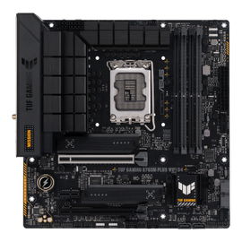 ASUS TUF GAMING B760M-PLUS WIFI D4 - Placa base - micro ATX - Socket LGA1700 - B760 Chipset - USB 3.2 Gen 1, USB 3.2 Gen 2, USB-C 3.2 Gen 2x2 - 2.5 Gigabit LAN, Wi-Fi 6, Bluetooth - Tarjeta gráfica (CPU necesaria) - HD Audio (8-canales)