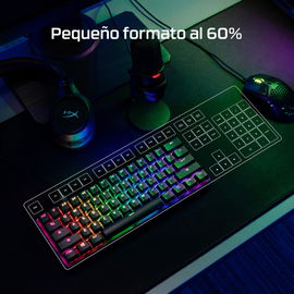 HyperX Alloy Origins 60 - Teclado - retroiluminación - USB-C - QWERTY - EE. UU. - interruptor: HyperX Red - negro
