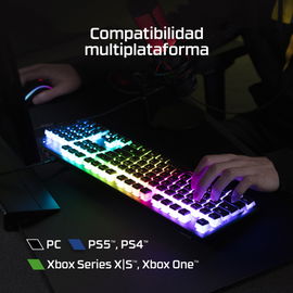 HyperX Alloy Origins 60 - Teclado - retroiluminación - USB-C - QWERTY - EE. UU. - interruptor: HyperX Red - negro