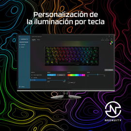 HyperX Alloy Origins 60 - Teclado - retroiluminación - USB-C - QWERTY - EE. UU. - interruptor: HyperX Red - negro
