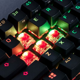 HyperX Alloy Origins 60 - Teclado - retroiluminación - USB-C - QWERTY - EE. UU. - interruptor: HyperX Red - negro