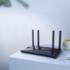 Router WiFi 6 doble banda AX 1800 Mbps / MU-MIMO y OFDMA / 1 Puerto WAN 10/100/1000 Mbps / 4 Puertos LAN 10/100/1000 Mbps / 4 Potentes Antenas / Compatible con EasyMESH Router WiFi 6 doble banda AX 1800 Mbps / MU-MIMO y OFDMA / 1 Puerto WAN 10/100/1000 Mbps / 4 Puertos LAN 10/100/1000 Mbps / 4 Potentes Antenas / Compatible con EasyMESH