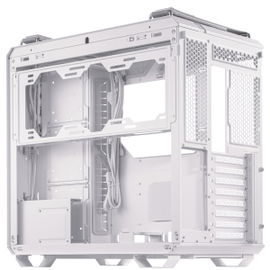 ASUS TUF Gaming GT502 - Mid tower - ATX - panel lateral con ventana (cristal templado) - sin fuente de alimentación - blanco - USB/Audio