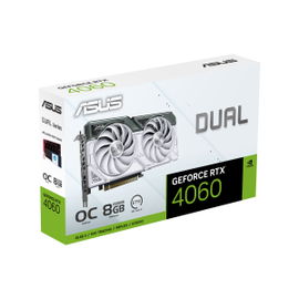 ASUS Dual GeForce RTX 4060 8GB - OC Edition - tarjeta gráfica - GeForce RTX 4060 - 8 GB GDDR6 - PCIe 4.0 - HDMI, 3 x DisplayPort - blanco
