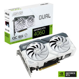 ASUS Dual GeForce RTX 4060 8GB - OC Edition - tarjeta gráfica - GeForce RTX 4060 - 8 GB GDDR6 - PCIe 4.0 - HDMI, 3 x DisplayPort - blanco