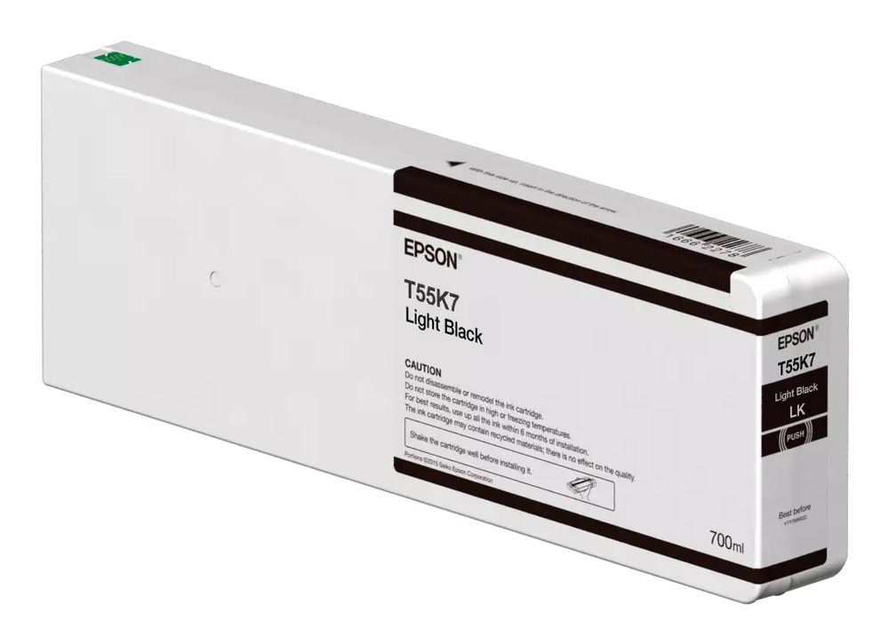 Epson T55K7 - 700 ml - negro claro - original - cartucho de tinta - para SureColor SC-P6000, SC-P7000, SC-P7000V, SC-P8000, SC-P9000, SC-P9000V Epson T55K7 - 700 ml - negro claro - original - cartucho de tinta - para SureColor SC-P6000, SC-P7000, SC-P7000V, SC-P8000, SC-P9000, SC-P9000V