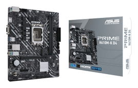 ASUS PRIME H610M-K D4 - Placa base - micro ATX - Socket LGA1700 - H610 Chipset - USB 3.2 Gen 2, USB 3.2 Gen 1 - Gigabit LAN - Tarjeta gráfica (CPU necesaria) - HD Audio (8-canales)