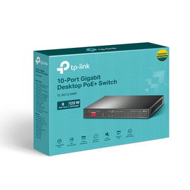 Switch PoE+ No Administrable De Escritorio 10 Puertos / 8 puertos 10/100/1000 Mbps PoE af/at Inteligiente / Presupuesto 123 W / Modo Extendido hasta 250 metros