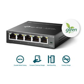 Switch Escritorio Easy Smart de 5 puertos 10/100/1000 Mbps / IGMP para Vigilancia / Calidad en el Servicio (QoS) / Gestión GUI