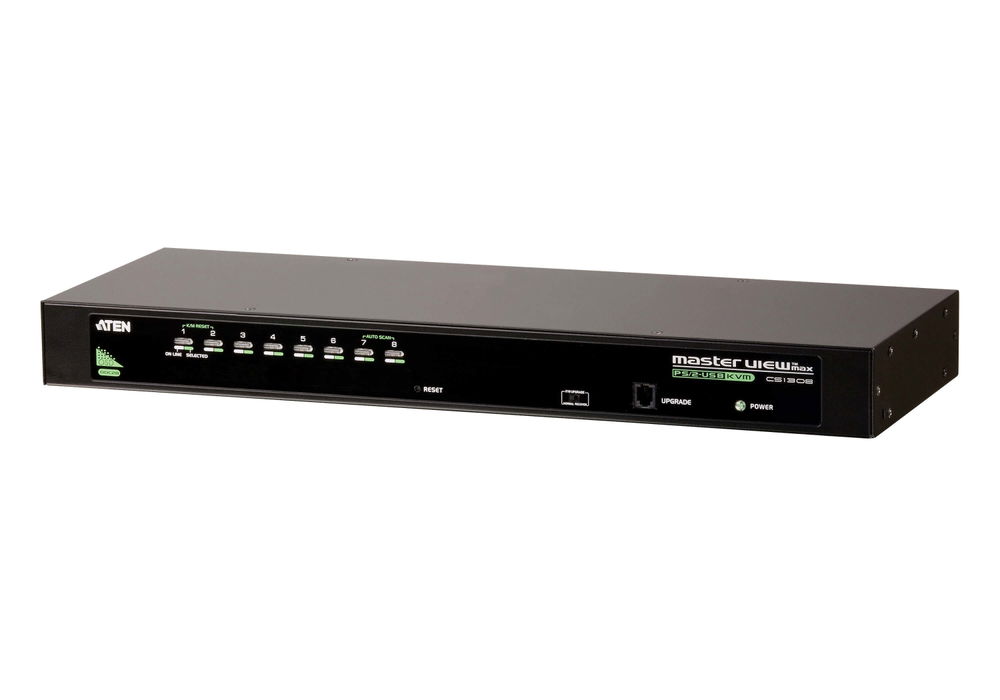 Conmutador KVM VGA PS/2-USB de 8 puertos /Cascada/W/(EE.UU./UE/SALIDA) ADP. ATEN