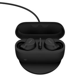 Jabra Evolve2 Buds MS - Auriculares inalámbricos con micro - en oreja - Bluetooth - cancelación de sonido activo - USB-A a través de adaptador Bluetooth - aislamiento de ruido - negro - Certificado para Equipos de Microsoft