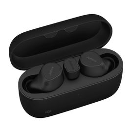 Jabra Evolve2 Buds MS - Auriculares inalámbricos con micro - en oreja - Bluetooth - cancelación de sonido activo - USB-C a través de adaptador Bluetooth - aislamiento de ruido - negro - Certificado para Equipos de Microsoft