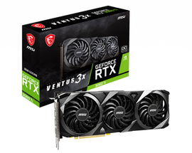 MSI GeForce RTX 3060 TI VENTUS 3X 8G OC LHR - Tarjeta gráfica - GF RTX 3060 Ti - 8 GB GDDR6 - PCIe 4.0 - HDMI, 3 x DisplayPort