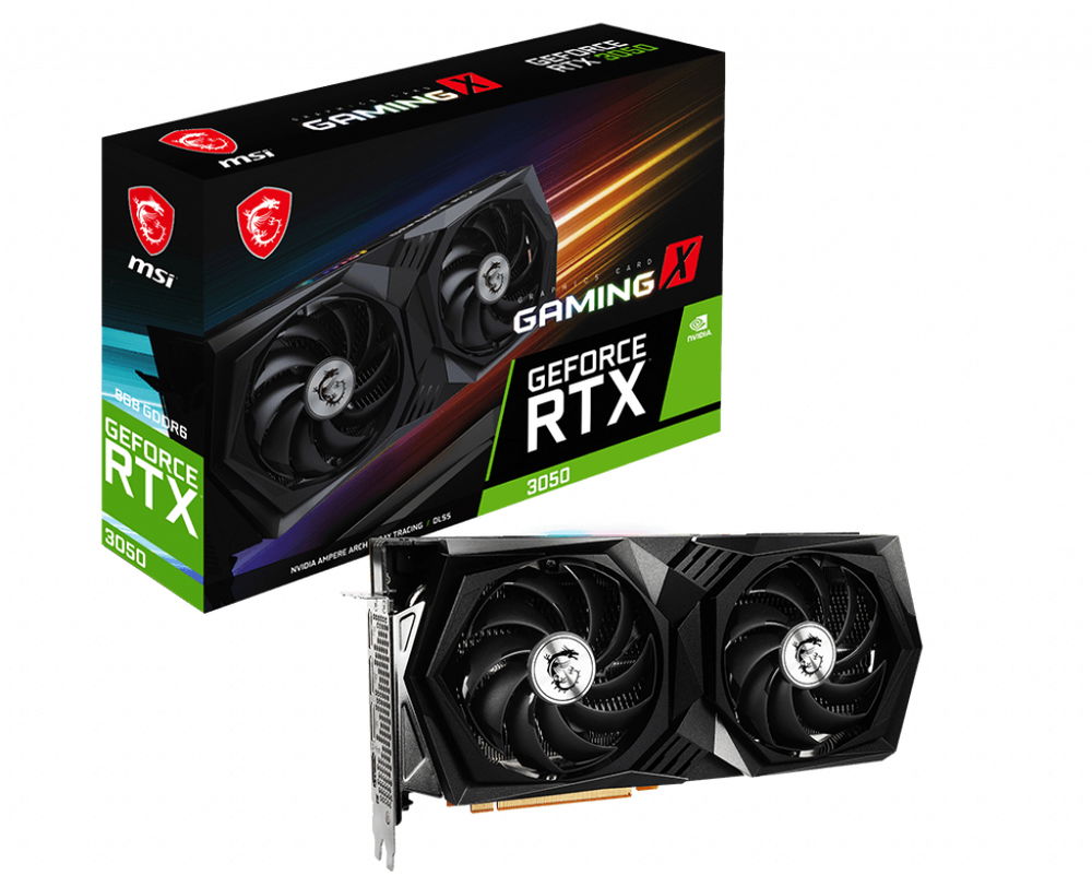 MSI GeForce RTX 3050 GAMING X 8G - Tarjeta gráfica - GF RTX 3050 - 8 GB GDDR6 - PCIe 4.0 x8 - HDMI, 3 x DisplayPort
