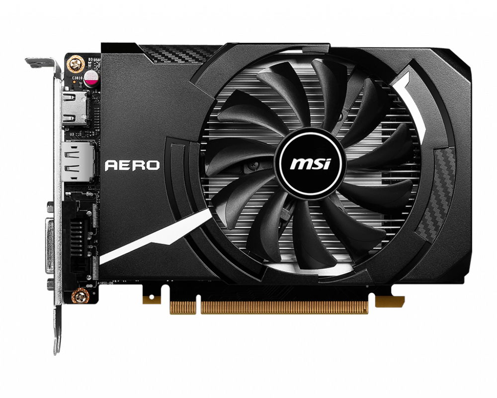 MSI GeForce GTX 1630 AERO ITX 4G OC - Tarjeta gráfica - NVIDIA GeForce GTX 1630 - 4 GB GDDR6 - PCIe 3.0 x16 - DVI, HDMI, DisplayPort