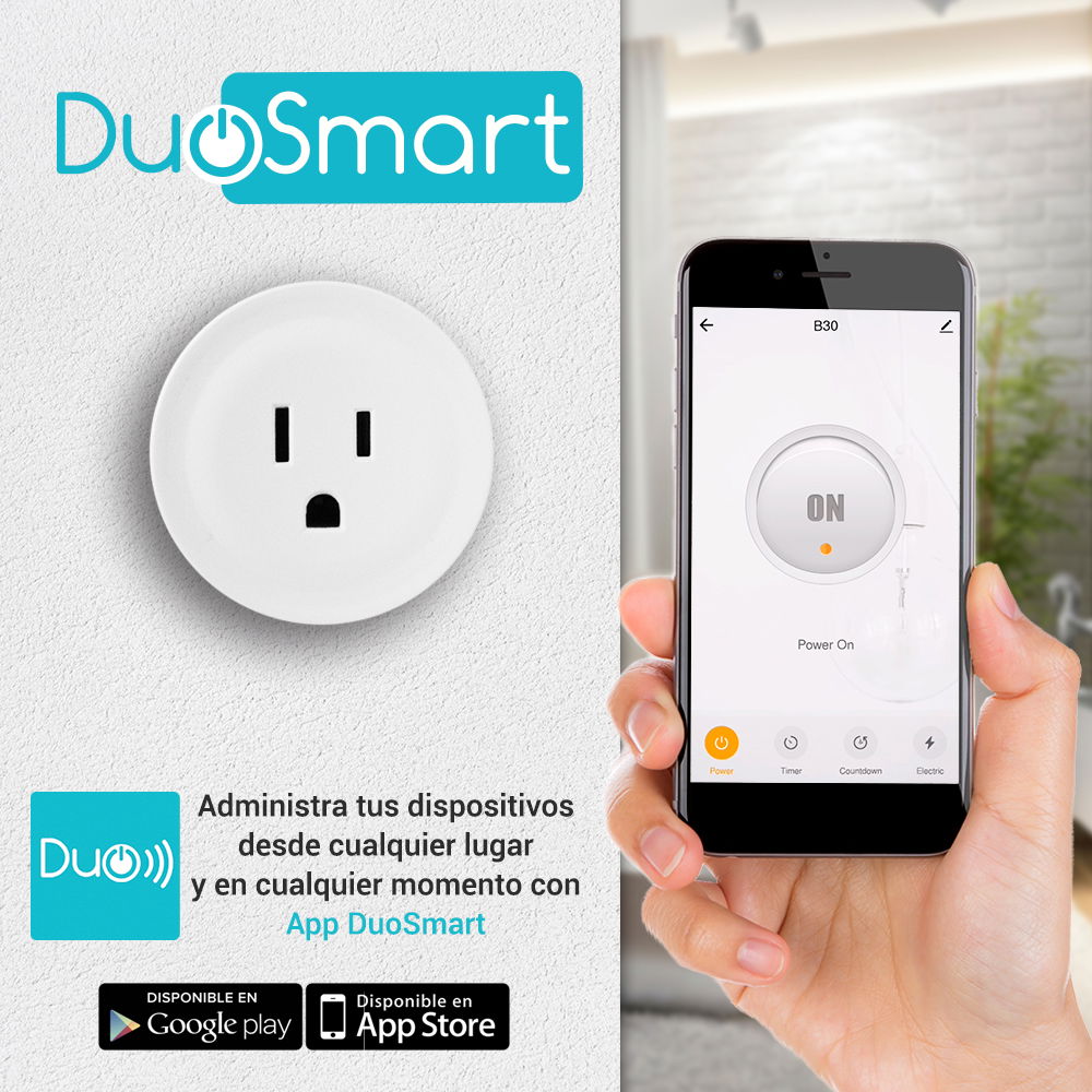 CONTACTO ELECTRICO DE SOBREPONER WIFI DUOSMART B30 FUNCION ON/OFF WIFI 2.4 GHZ COMPATIBLE CON APP DUOSMART CONTACTO ELECTRICO DE SOBREPONER WIFI DUOSMART B30 FUNCION ON/OFF WIFI 2.4 GHZ COMPATIBLE CON APP DUOSMART