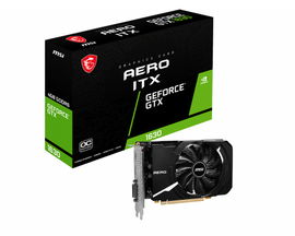 MSI GeForce GTX 1630 AERO ITX 4G OC - Tarjeta gráfica - NVIDIA GeForce GTX 1630 - 4 GB GDDR6 - PCIe 3.0 x16 - DVI, HDMI, DisplayPort