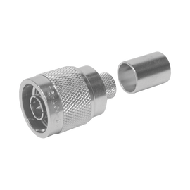 Conector N Macho para 75 Ohm de Anillo Plegable para cable RG-11, Niquel /Oro /Teflón.