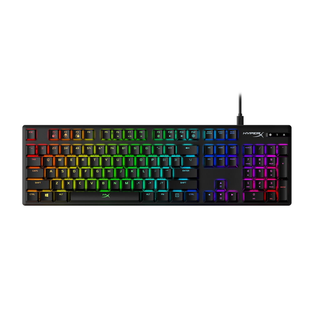 HyperX Alloy Origins - Teclado - backlit - USB - EE. UU. - interruptor: HyperX Red
