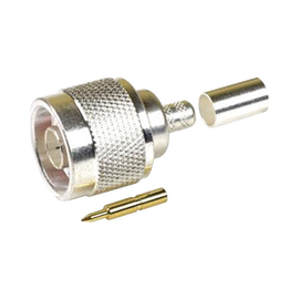 Conector N Macho para 75 Ohm de Anillo Plegable para cable RG-59, Niquel/ Oro /Teflón.