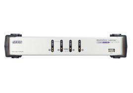 Conmutador KVMP | Doble pantalla | audio | 4 puertos USB VGA |