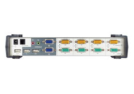 Conmutador KVMP | Doble pantalla | audio | 4 puertos USB VGA |
