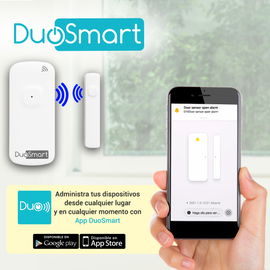 SENSOR MAGNETICO WIFI 2.4GHZ STANDALONE DUOSMART D10 BATERIA RECARGABLE REPORTA DIRECTO A APP DUOSMART COMPATIBLE CON ALEXA Y GOOGLE HOME