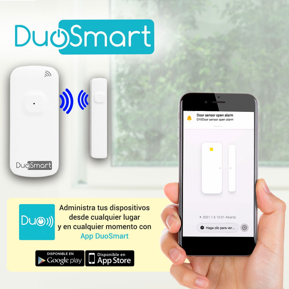 SENSOR MAGNETICO WIFI 2.4GHZ STANDALONE DUOSMART D10 BATERIA RECARGABLE REPORTA DIRECTO A APP DUOSMART COMPATIBLE CON ALEXA Y GOOGLE HOME SENSOR MAGNETICO WIFI 2.4GHZ STANDALONE DUOSMART D10 BATERIA RECARGABLE REPORTA DIRECTO A APP DUOSMART COMPATIBLE CON ALEXA Y GOOGLE HOME