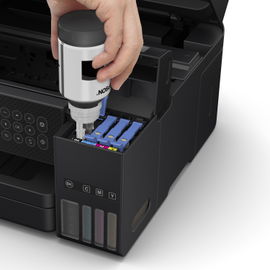 Epson EcoTank L6270 - Impresora multifunción - color - chorro de tinta - rellenable - 216 x 297 mm (original) - 215.9 x 1200 mm (material) - hasta 11 ppm (copiando) - hasta 15.5 ppm (impresión) - 250 hojas - USB 2.0, LAN, Wi-Fi(n)