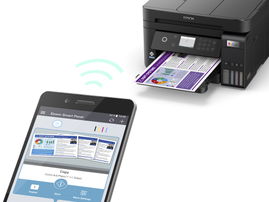 Epson EcoTank L6270 - Impresora multifunción - color - chorro de tinta - rellenable - 216 x 297 mm (original) - 215.9 x 1200 mm (material) - hasta 11 ppm (copiando) - hasta 15.5 ppm (impresión) - 250 hojas - USB 2.0, LAN, Wi-Fi(n)