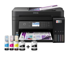 Epson EcoTank L6270 - Impresora multifunción - color - chorro de tinta - rellenable - 216 x 297 mm (original) - 215.9 x 1200 mm (material) - hasta 11 ppm (copiando) - hasta 15.5 ppm (impresión) - 250 hojas - USB 2.0, LAN, Wi-Fi(n)