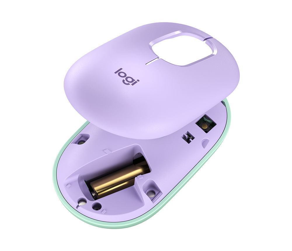 Logitech POP - Ratón - compacto - óptico - 4 botones - inalámbrico - Bluetooth 5.1 - morado