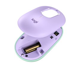 Logitech POP - Ratón - compacto - óptico - 4 botones - inalámbrico - Bluetooth 5.1 - morado
