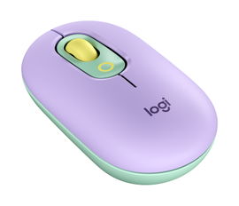 Logitech POP - Ratón - compacto - óptico - 4 botones - inalámbrico - Bluetooth 5.1 - morado