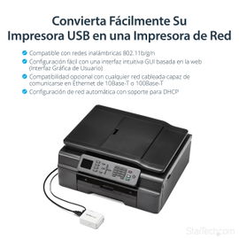 StarTech.com Servidor de Impresión Inalámbrico Wireless N y Ethernet de 1 Puerto USB - 802.11 b/g/n - Servidor Wifi de Impresoras - Servidor de impresión - USB 2.0 - 10/100 Ethernet x 1 - blanco - para P/N: SVA5M4NEUA StarTech.com Servidor de Impresión Inalámbrico Wireless N y Ethernet de 1 Puerto USB - 802.11 b/g/n - Servidor Wifi de Impresoras - Servidor de impresión - USB 2.0 - 10/100 Ethernet x 1 - blanco - para P/N: SVA5M4NEUA