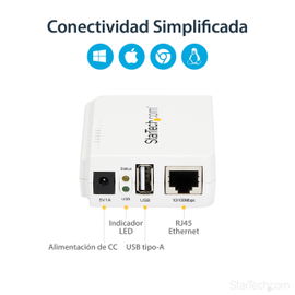 StarTech.com Servidor de Impresión Inalámbrico Wireless N y Ethernet de 1 Puerto USB - 802.11 b/g/n - Servidor Wifi de Impresoras - Servidor de impresión - USB 2.0 - 10/100 Ethernet x 1 - blanco - para P/N: SVA5M4NEUA StarTech.com Servidor de Impresión Inalámbrico Wireless N y Ethernet de 1 Puerto USB - 802.11 b/g/n - Servidor Wifi de Impresoras - Servidor de impresión - USB 2.0 - 10/100 Ethernet x 1 - blanco - para P/N: SVA5M4NEUA